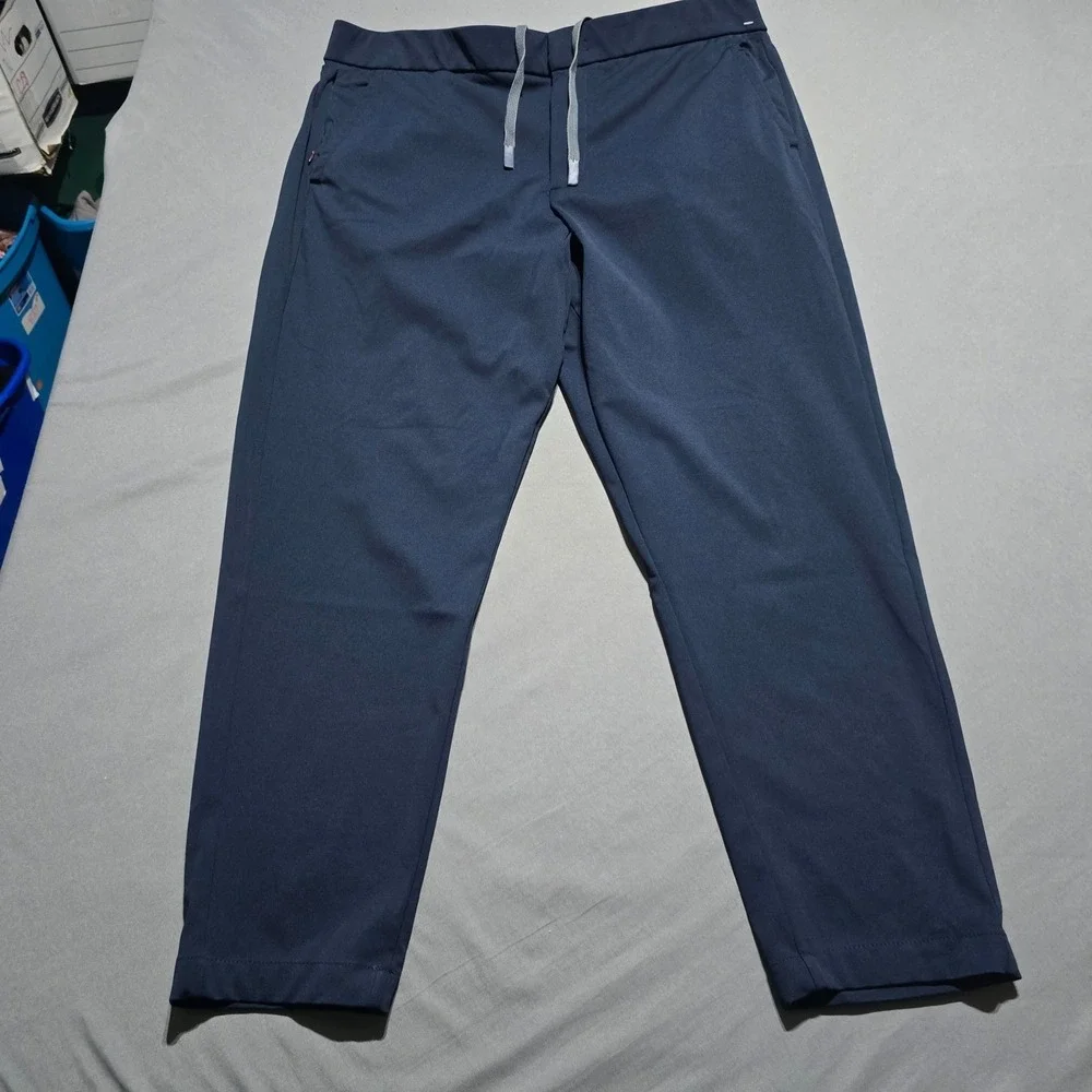 Bonobos Performance Chino Pants Mens XL Navy Blue Elastic Drawstring golf travel